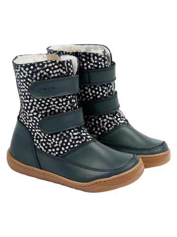 POM POM Skórzane buty barefoot w kolorze granatowym