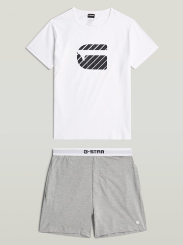 G-Star Pyjama in Weiß/ Grau