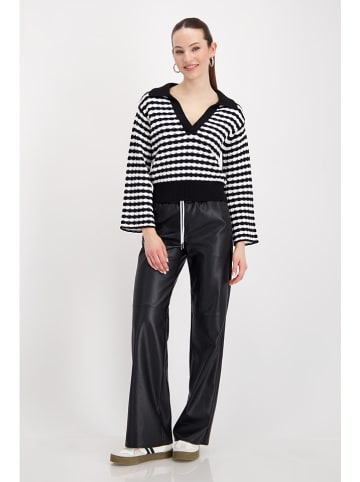 monari Pullover in Schwarz/ Weiß
