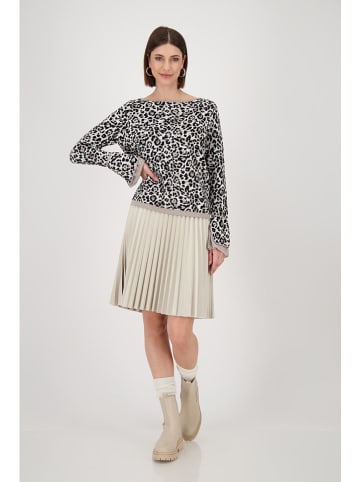 monari Pullover in Hellgrau/ Schwarz