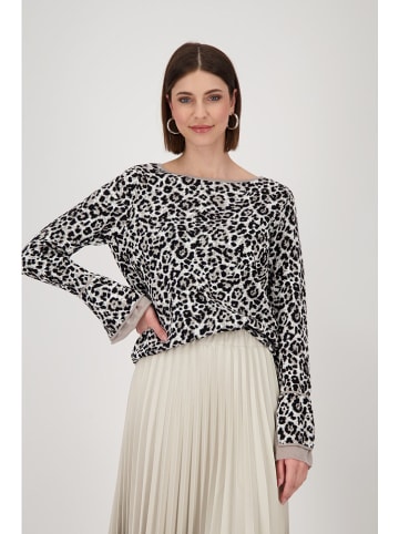 monari Pullover in Hellgrau/ Schwarz