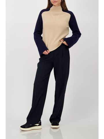 monari Pullover in Beige/ Dunkelblau