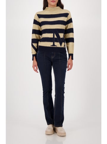 monari Pullover in Beige/ Dunkelblau