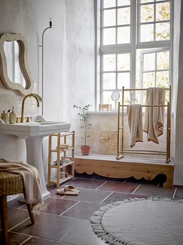 Bloomingville Wollteppich "Lenea" in Creme - Ø 110 cm 