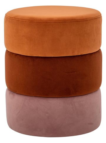 Bloomingville Poef "Bilbao" oranje/rood/LIla - (H)45 x Ø 37 cm