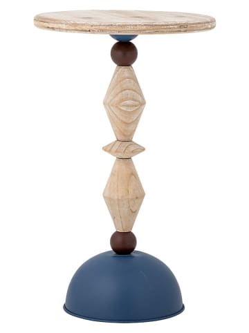 Bloomingville Beistelltisch "Mannelli" in Beige/ Blau - (H)49 x Ø 30 cm
