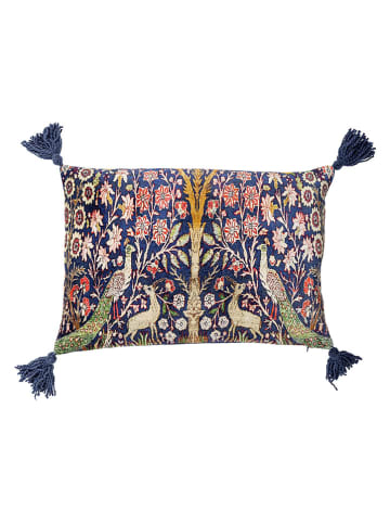 Bloomingville Kissen "Adya" in Blau/ Rot - (L)50 x (B)35 cm