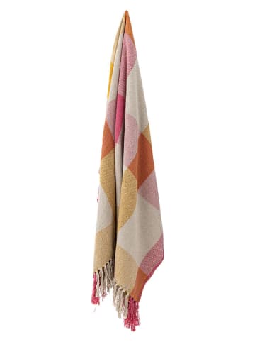 Bloomingville Koc "Hadley" w kolorze różowo-żółtym - 160 x 130 cm