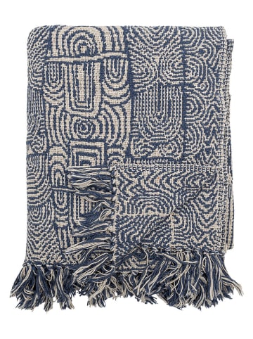 Bloomingville Woondeken ''Bresso'' blauw/crème - (L)160 x (B)130 cm