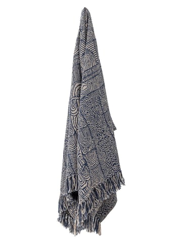 Bloomingville Woondeken ''Bresso'' blauw/crème - (L)160 x (B)130 cm