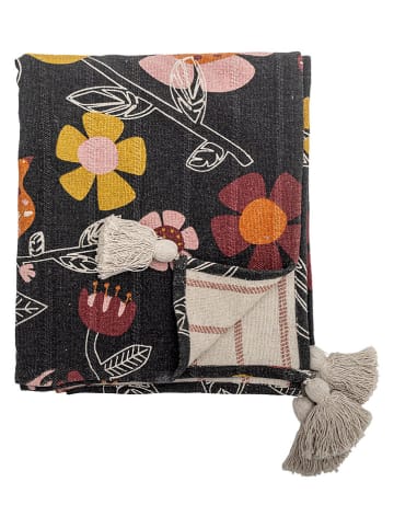 Bloomingville Wohndecke ''Vivielle'' in Schwarz/ Gelb - (L)160 x (B)130 cm
