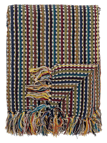 Bloomingville Koc "Lazzario" w kolorze kremowo-czarnym - 160 x 130 cm