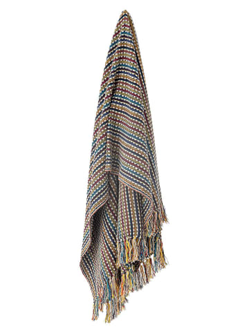 Bloomingville Koc "Lazzario" w kolorze kremowo-czarnym - 160 x 130 cm