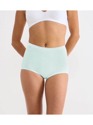 Sloggi Pełne figi high waist (3 pary) "Basic" w kolorze zielono-błękitno-kremowym
