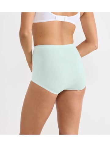 Sloggi Pełne figi high waist (3 pary) "Basic" w kolorze zielono-błękitno-kremowym