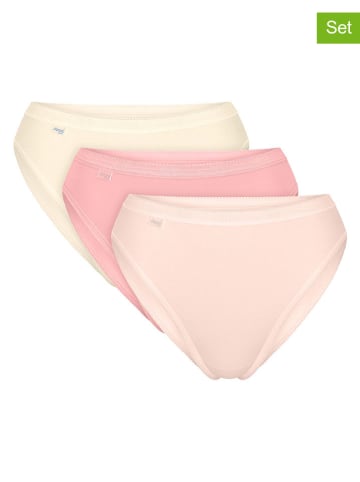 Sloggi Figi high waist (3 pary) "Basic+" w kolorze kremowo-jasnoróżowym