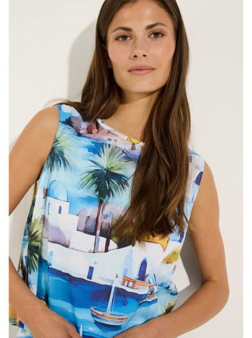 More & More Blouse lichtblauw/groen/wit