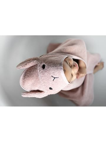 Kindsgut Kapuzenhandtuch "Hase" in Rosa - (L)75 x (B)75 cm