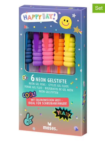 moses. 2er-Set: Gelstifte "Happy Day" in Bunt - 2x 6 Stück