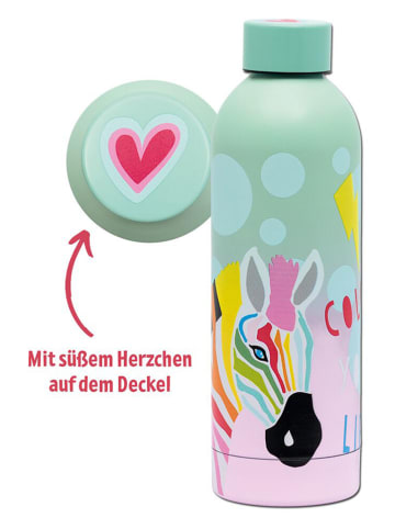 moses. Butelka termiczna "Lovely Planet" w kolorze jasnoróżowo-miętowym - 500 ml