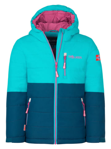 Trollkids Ski-/ Snowboardjacke "Hemsedal" in Dunkeltürkis/ Hellblau