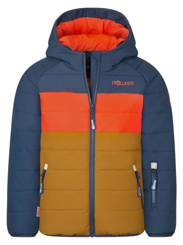 Trollkids Ski-/ Snowboardjacke "Hafjell" in Dunkelblau/ Hellbraun