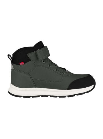 Trollkids Leder-Wanderboots "Stavanger Mid Cut XT" in Khaki