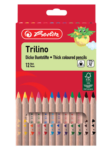 Herlitz Dreikantbuntstifte ''Trilino'' in Bunt - 12 Stück