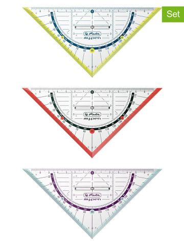 Herlitz 3er-Set: Geometriedreiecke ''my.pen'' - (L)16 cm (Überraschungsprodukt)