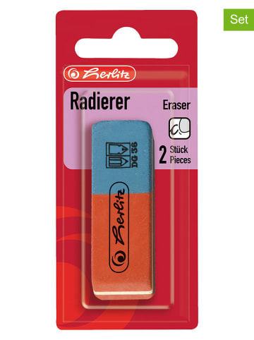 Herlitz 6er-Set: Radierer ''BR40'' in Rot/ Blau