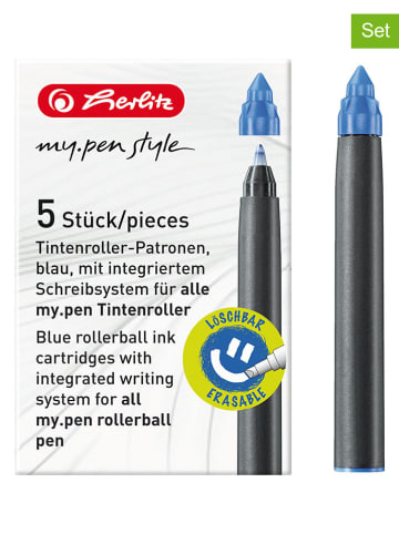 Herlitz Wkłady (5x 5 szt.) w kolorze niebieskim do pióra kulkowego