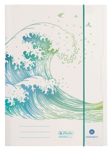 Herlitz Sammelmappe ''GREENline Welle'' in Beige/ Grün - DIN A4