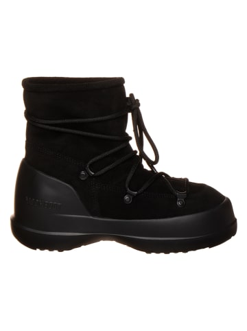 Moon Boot Leder-Winterboots "Luna" in Schwarz