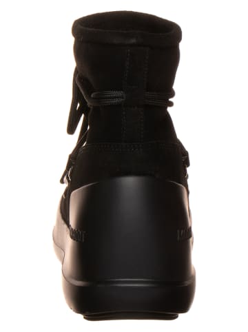 Moon Boot Leder-Winterboots "Luna" in Schwarz