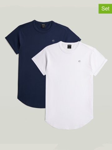 G-Star 2-delige set: shirts wit/donkerblauw