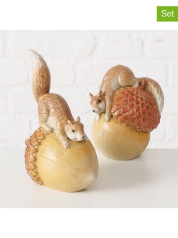 Boltze Figurki dekoracyjne (2 szt.) w kolorze beżowo-jasnobrązowym - wys. 17,5 cm