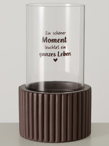 Boltze Świecznik "Moment" w kolorze brązowym - wys. 19,8 cm
