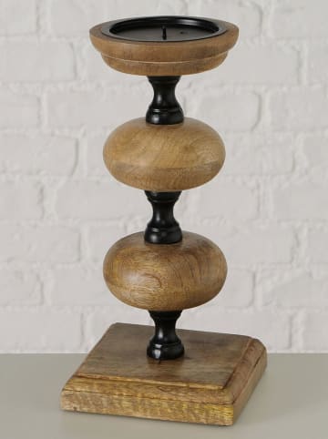 Boltze Kerzenleuchter "Siamo" in Hellbraun/ Schwarz - (H)25,5 cm
