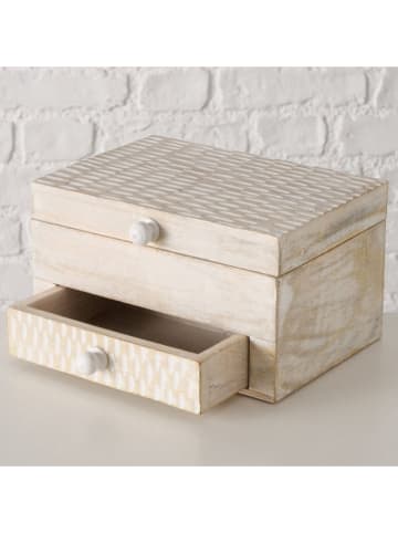 Boltze Szkatułka "Beala" w kolorze kremowym - 22,5 x 13 x 17,5 cm