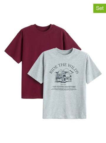 COOL CLUB 2er-Set: Shirts in Rot/ Grau