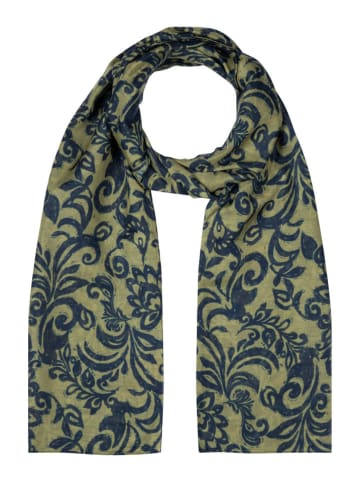 More & More Sjaal donkerblauw/kaki - (L)180 x (B)70 cm
