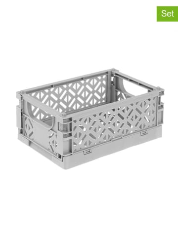 keeeper 3er-Set: Aufbewahrungskisten "Fritzi S" in Grau - (B)15,5 x (H)6 x (T)10 cm