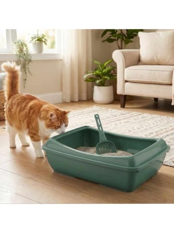 Paws&Whiskers Kattenbak groen - (B)52 x (H)17,5 x (D)66 cm