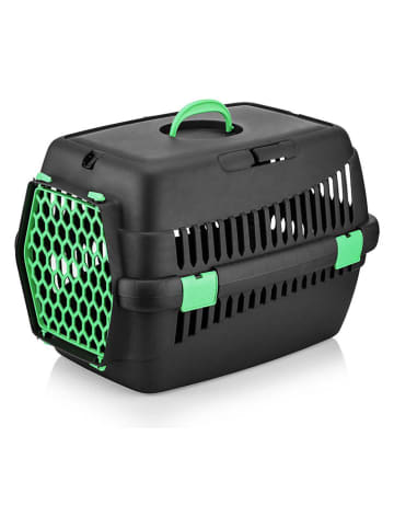 Paws&Whiskers Transporter w kolorze czarno-zielonym dla zwierząt - 49 x 35 x 32,5 cm