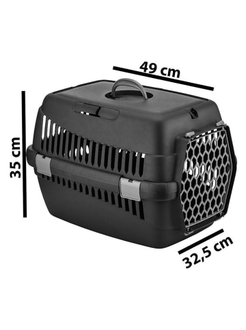 Paws&Whiskers Transporter w kolorze czarno-zielonym dla zwierząt - 49 x 35 x 32,5 cm