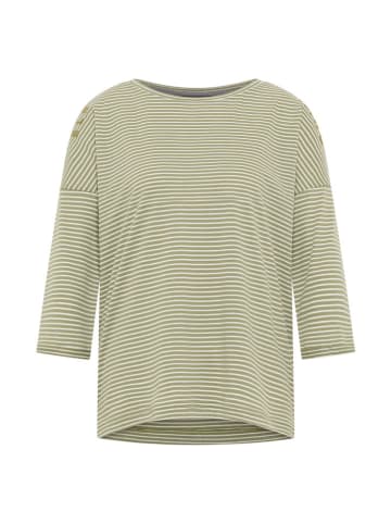 ELBSAND Longsleeve "Veera" in Grün/ Weiß