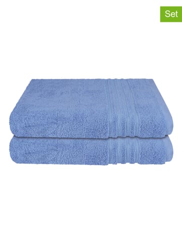 Schiesser 2er-Set: Duschtücher "Milano" in Blau