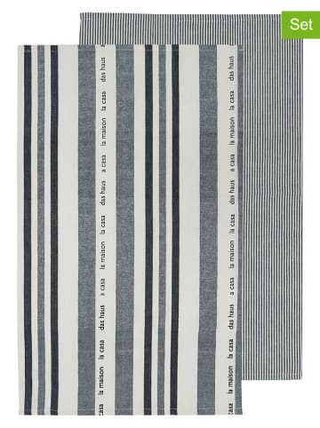 Ladelle 2er-Set: Geschirrtücher "La Casa" in Schwarz - (L)70 x (B)45 cm