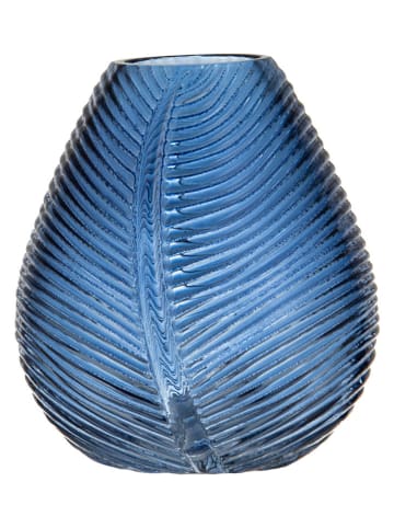 Ladelle Vase "Leaf" in Blau - (B)14 x (H)15 x (T)12,5 cm