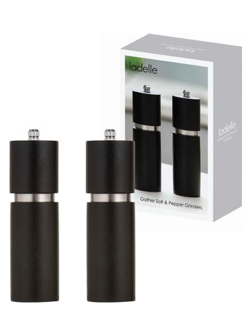 Ladelle 2tlg. Set: Salz- und Pfeffermühle in Schwarz - (H)16,5 x Ø 5 cm